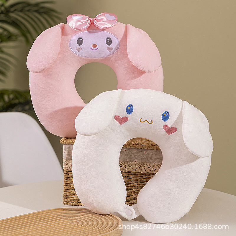 Cute U-shaped Pillow Cartoon Neck Protection Pillow Aircraft Travel Headrest Portable Car Student Neck Pillow Cushion