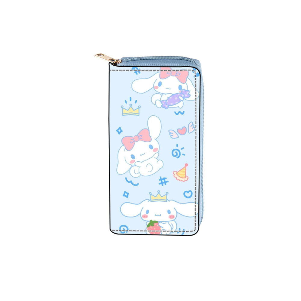 Cross-border anime big-eared dog PU long zipper wallet 0140 Sanrio wallet print to figure spot wholesale