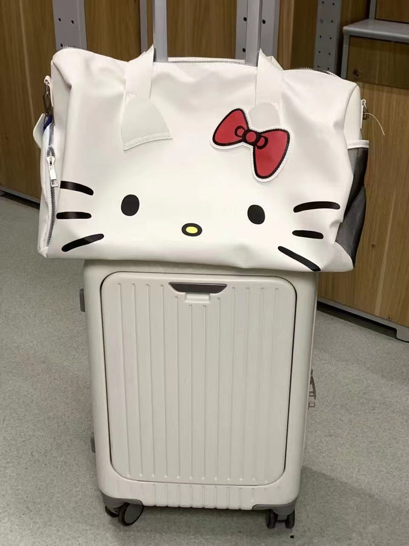 【B-0036】HelloKitty cartoon cute big bag one-shoulder bow Hello Kitty portable fitness bag slung bag.