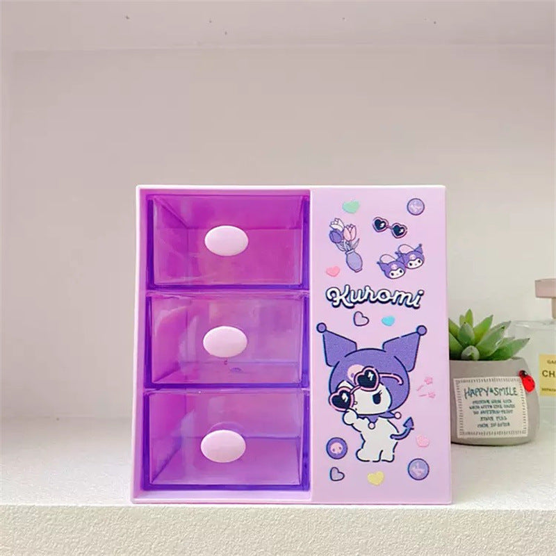 Japanese cute girl heart multi-compartment desktop storage box, student stationery, sundries, pen holder, jewelry storage drawer box