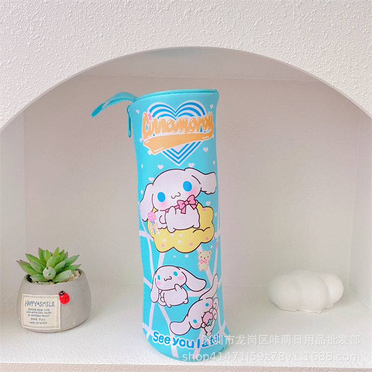 Japanese Cute Girl Heart Cylinder Large Capacity Pencil Bag Student Stationery Box Stationery Storage PC Dog Pencil Box