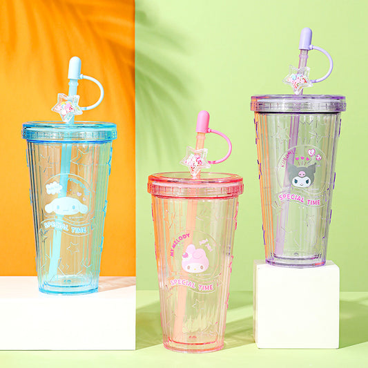 Sanrio summer stars flashing straw cup 420mL direct drinking cup my melody