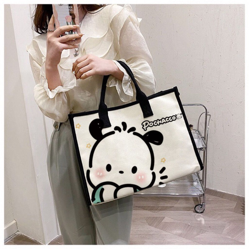 Canvas bag female ins Mori system hundred with shoulder bag large capacity to load books students classroom commuting bag handbag cloth bag bag