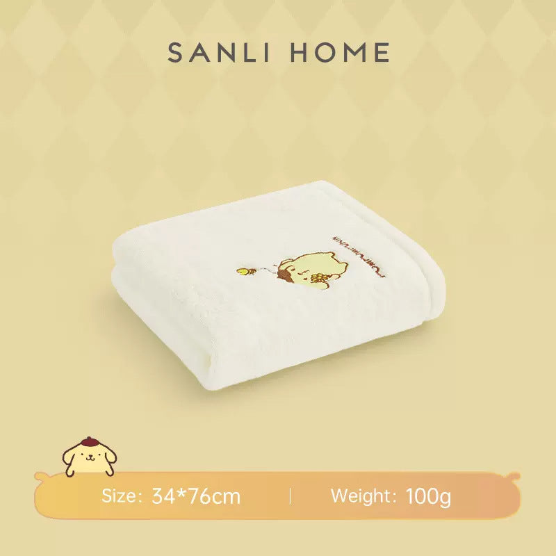 【T-0003】Sanli towel Sanrio kulomi towel couple face towel pudding dog cotton face towel hand embroidery face towel