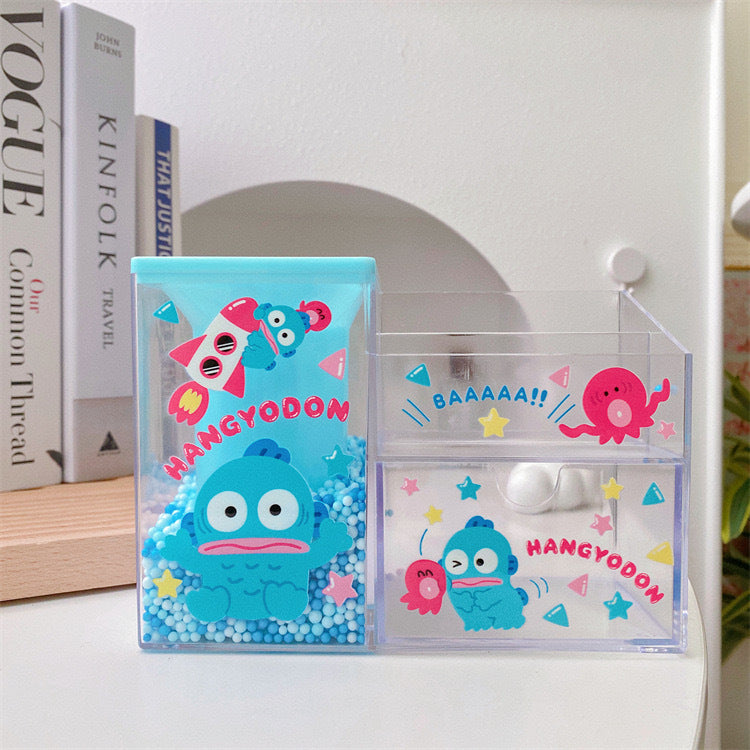 【PC-0005】New cute Kulomi girl heart high value desktop storage box Japanese student stationery transparent drawer pen holder