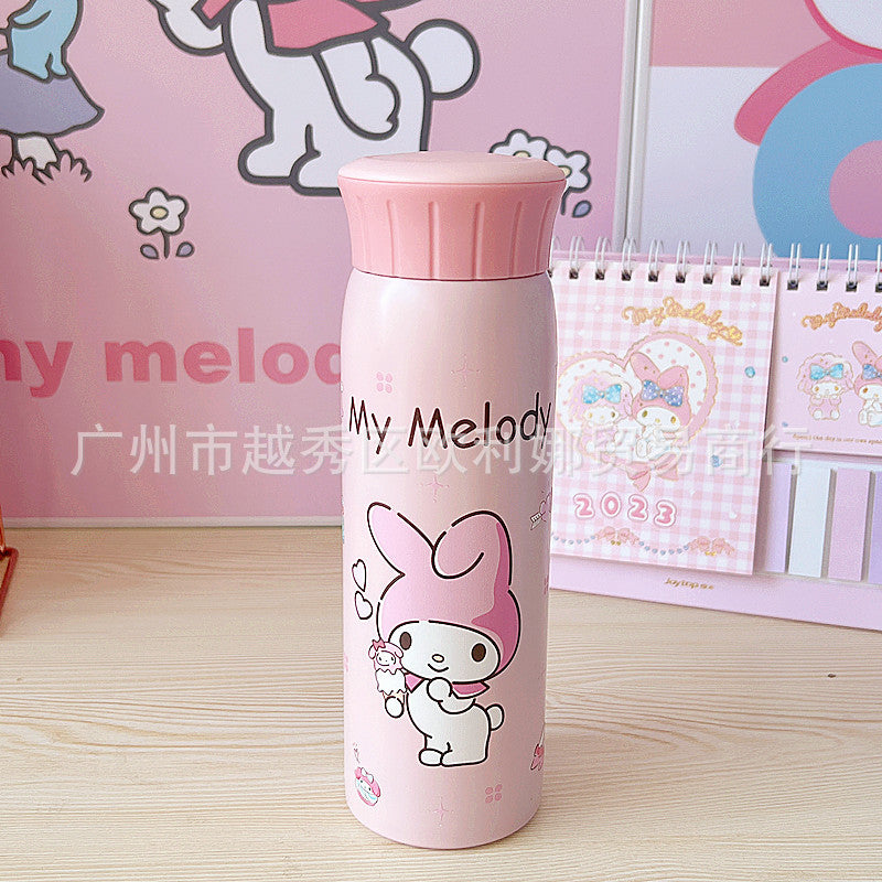 Cartoon mug portable 304 stainless steel direct drinking cups, large-capacity student drinking cups, innovative new tea cups.