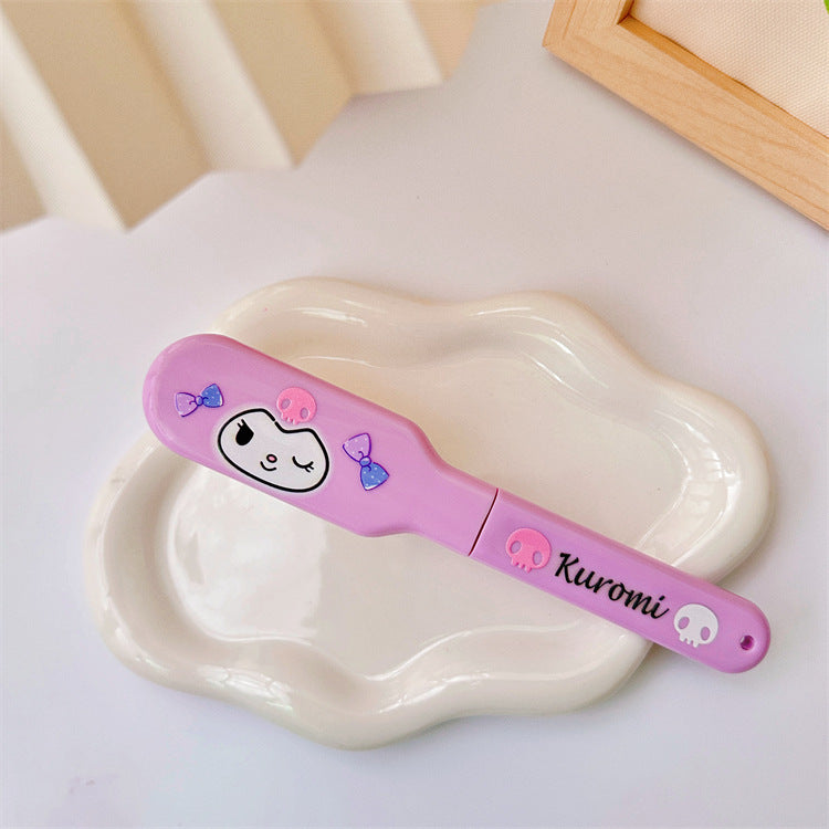 【DU-0053】New ugly fish cute mini girl heart hairdressing comb portable travel portable folding massage comb