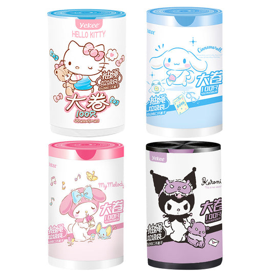 【KT-0011】Sanrio garbage bag household portable 100 large cartoon thick drawstring garbage bag Tik Tok with the same paragraph