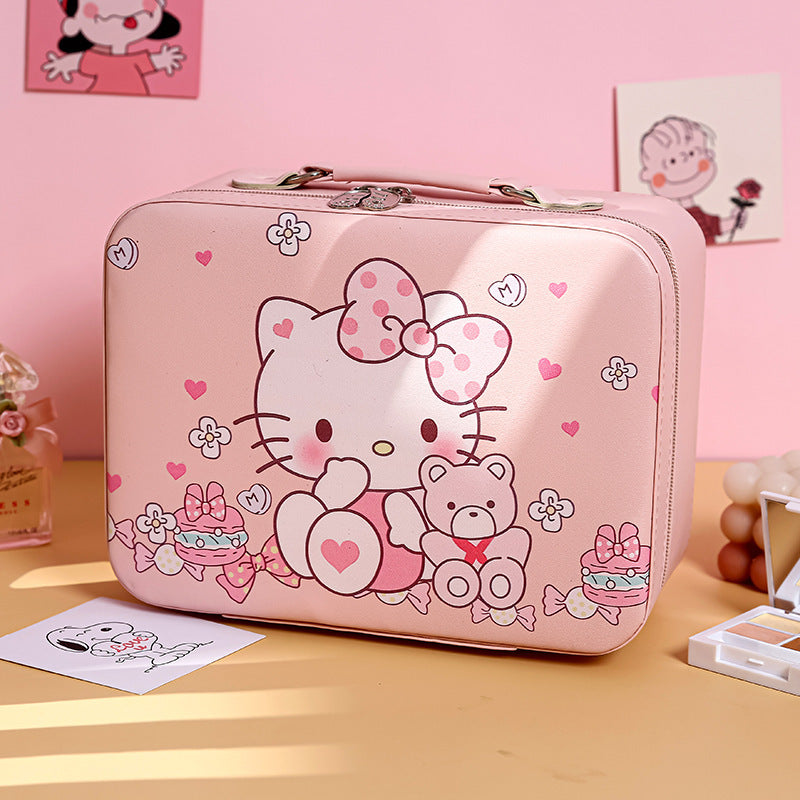 Cute Cartoon Kuromi Makeup Bag Large Capacity Portable Sanrio Makeup Box Colorful Makeup Guka Storage Box Wholesale