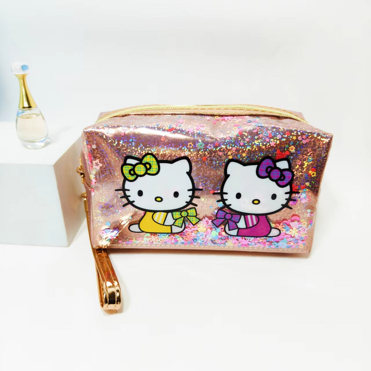 2023HelloKitty Cartoon Cute Cosmetic Bag Portable Large Capacity Cosmetic Storage Bag