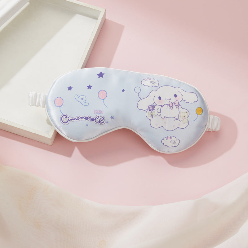 Double-sided silk eye mask lunch break shading cartoon cute strap travel eye protection breathable to relieve fatigue.