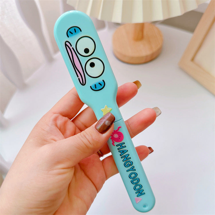 【DU-0053】New ugly fish cute mini girl heart hairdressing comb portable travel portable folding massage comb