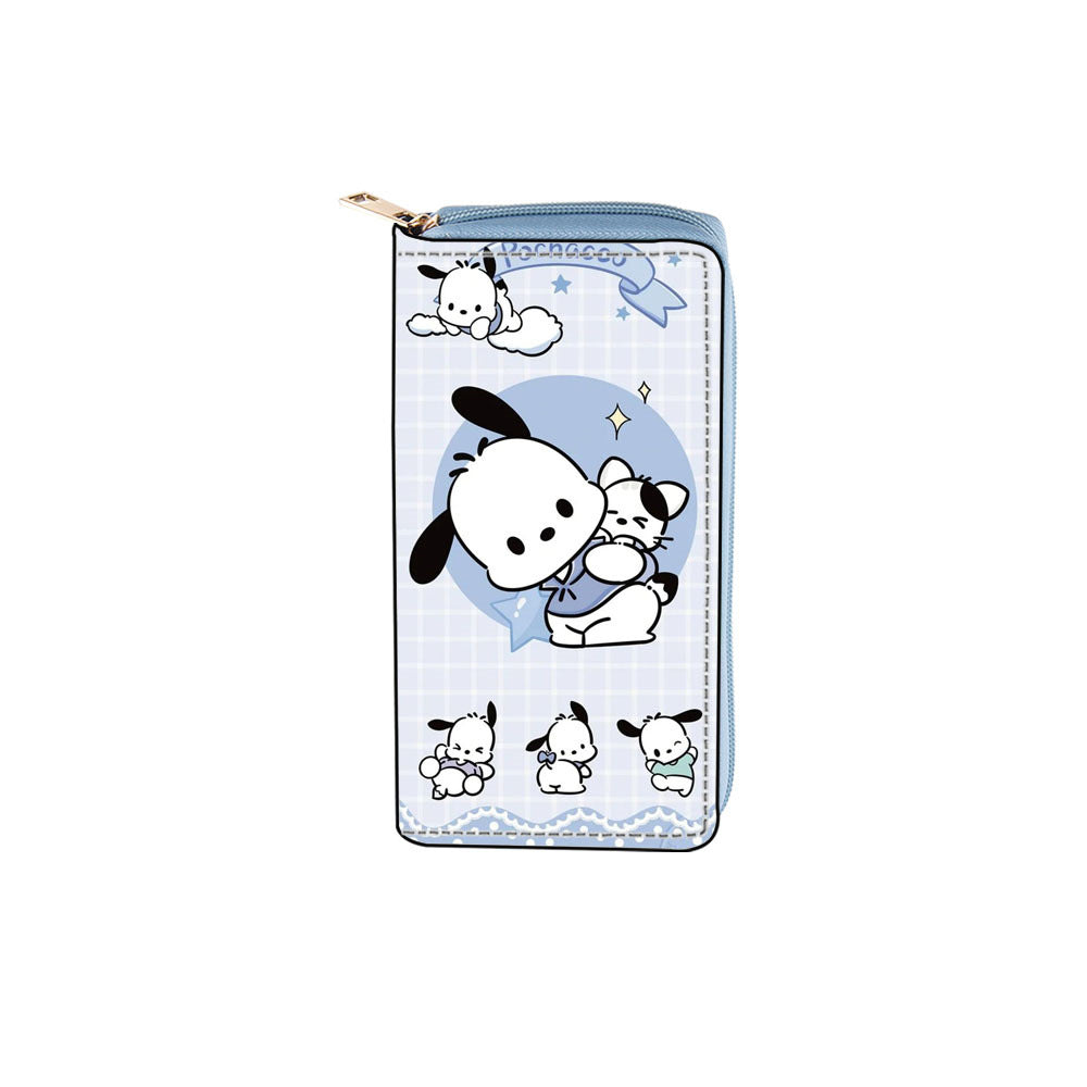 Cross-border anime big-eared dog PU long zipper wallet 0140 Sanrio wallet print to figure spot wholesale