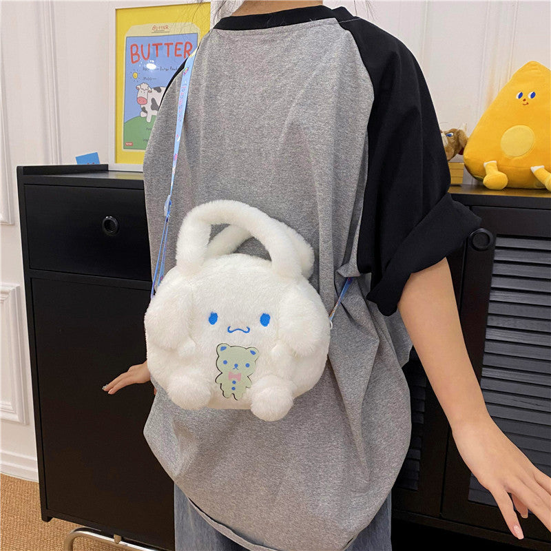 【B-0053】New cartoon Sanrio plush bag ins Joker Kuromi doll bag cute doll hand bag