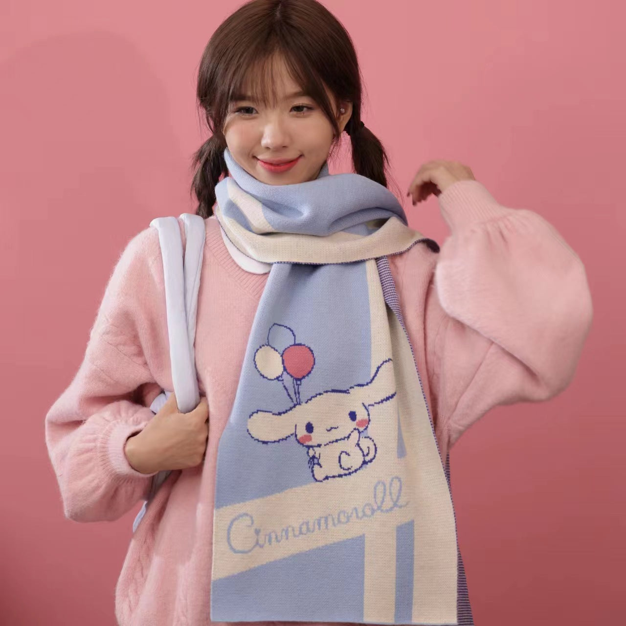 【DU-0059】Sanrio Knitted Scarf Winter Red Scarf Cartoon Cute Windproof and Warm