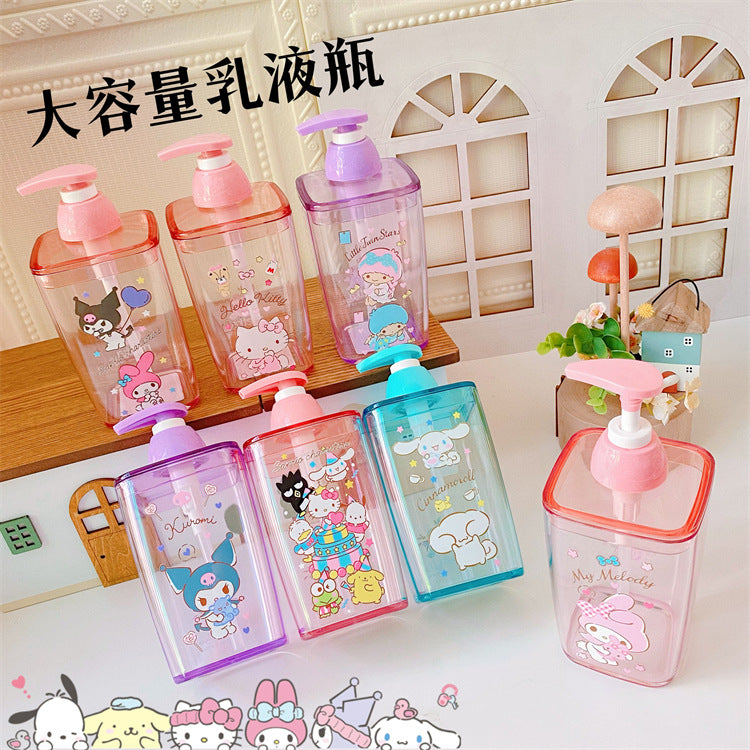 【T-0013】Japanese cartoon cute lotion bottle press plastic empty bottle laundry detergent shower gel portable travel sub bottle