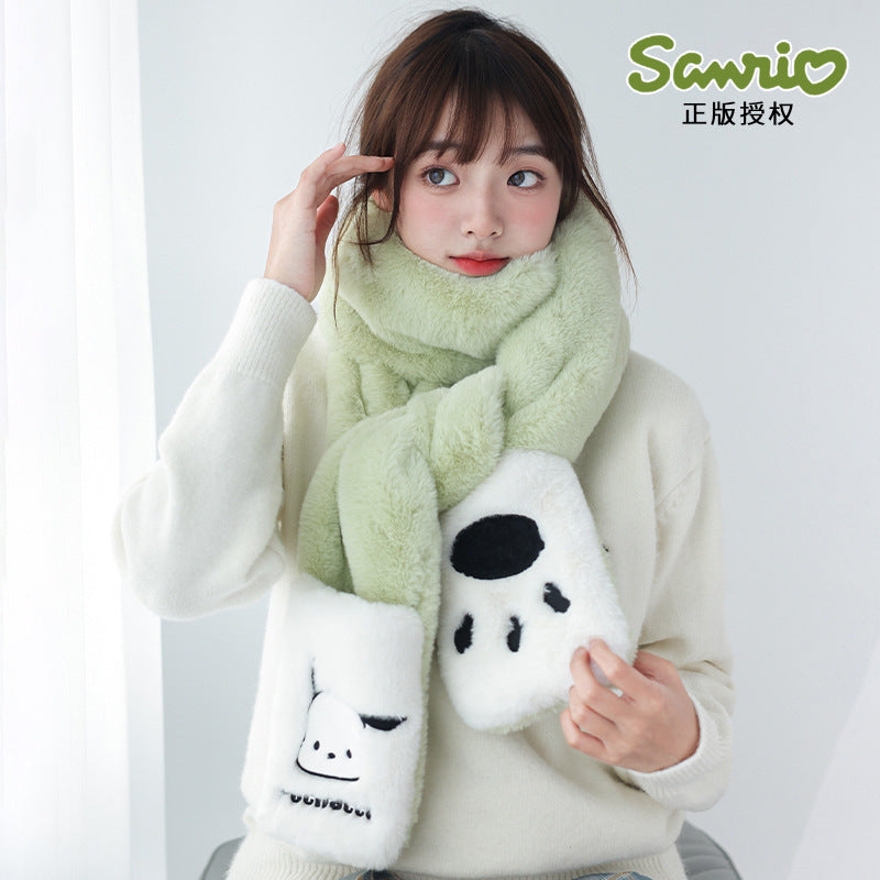 Sanliou Genuine Authorized Long Pocket Scarf Cute Girl Heart Children's Scarf Women's Winter Warm Scarf