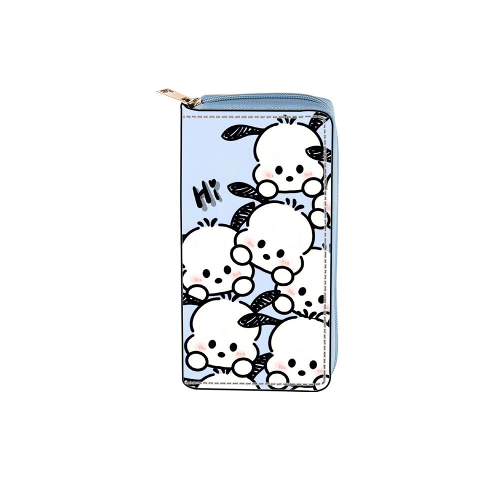 Cross-border anime big-eared dog PU long zipper wallet 0140 Sanrio wallet print to figure spot wholesale