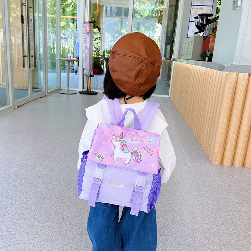 【B-0023】Children bags in the autumn of 2021, the new cartoon cute unicorn backpack foreign girls&#039; kindergarten bag bags.