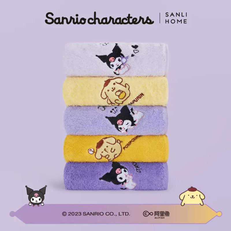 【T-0003】Sanli towel Sanrio kulomi towel couple face towel pudding dog cotton face towel hand embroidery face towel