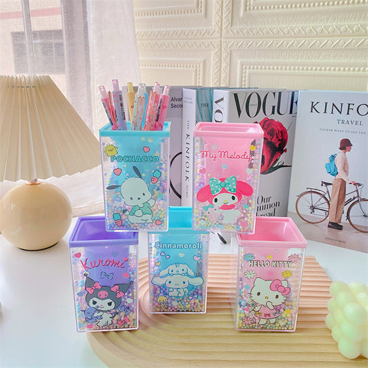 PC dog dream bubble pen holder cartoon student desktop stationery storage box pen box cute Kulomi storage box