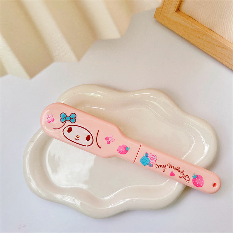 【DU-0053】New ugly fish cute mini girl heart hairdressing comb portable travel portable folding massage comb