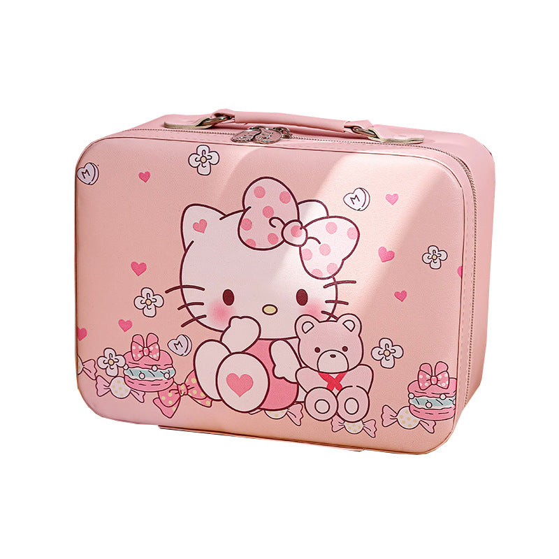 Cute Cartoon Kuromi Makeup Bag Large Capacity Portable Sanrio Makeup Box Colorful Makeup Guka Storage Box Wholesale