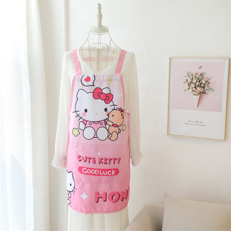 Japanese household anti pollution, anti oil, kitchen cooking apron, cute household work anti dirt sleeveless smock, waist skirt