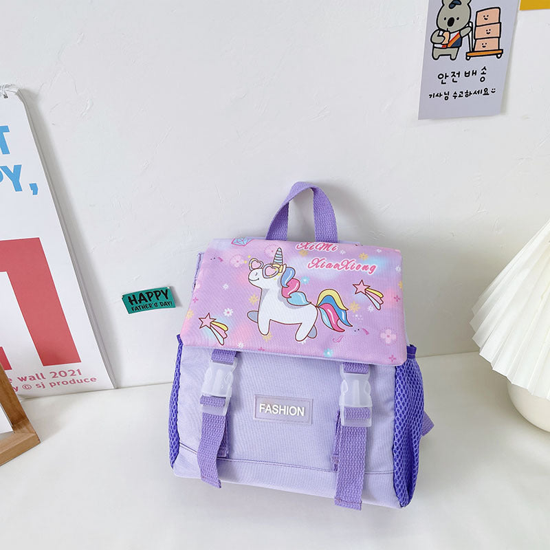 【B-0023】Children bags in the autumn of 2021, the new cartoon cute unicorn backpack foreign girls&#039; kindergarten bag bags.