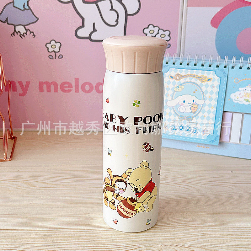 Cartoon mug portable 304 stainless steel direct drinking cups, large-capacity student drinking cups, innovative new tea cups.