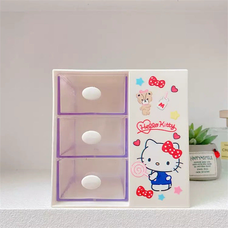 Japanese cute girl heart multi-compartment desktop storage box, student stationery, sundries, pen holder, jewelry storage drawer box