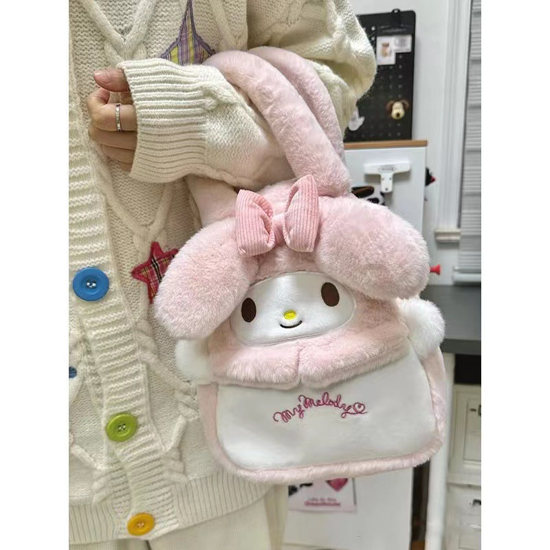 【B-0013】Plush shoulder bag 2023 new plush handbag girls large capacity net red cartoon cute small crossbody bag