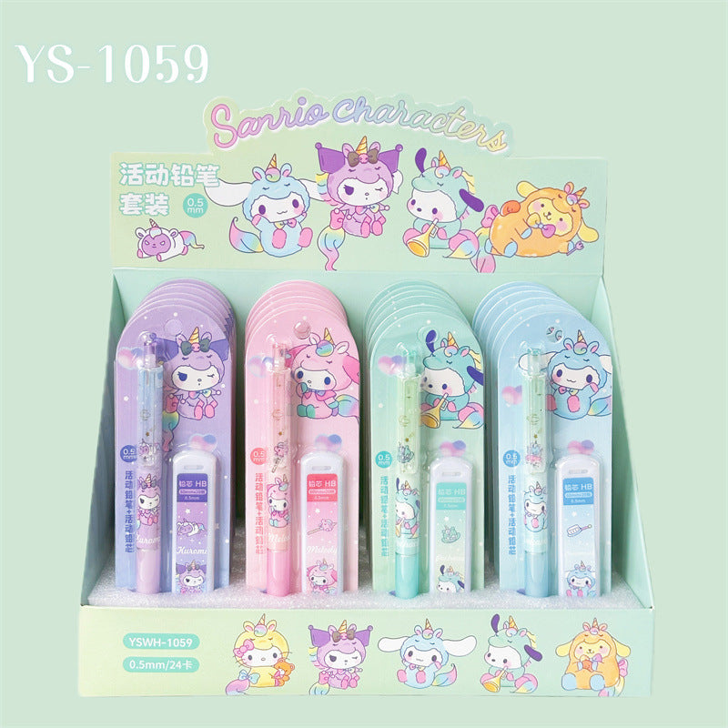 【P-0003】Morning Micro San Liou Activity Pencil Series Set, Girls' Heart Beautiful, Shackle Free Pencil, Student Sketching and Writing