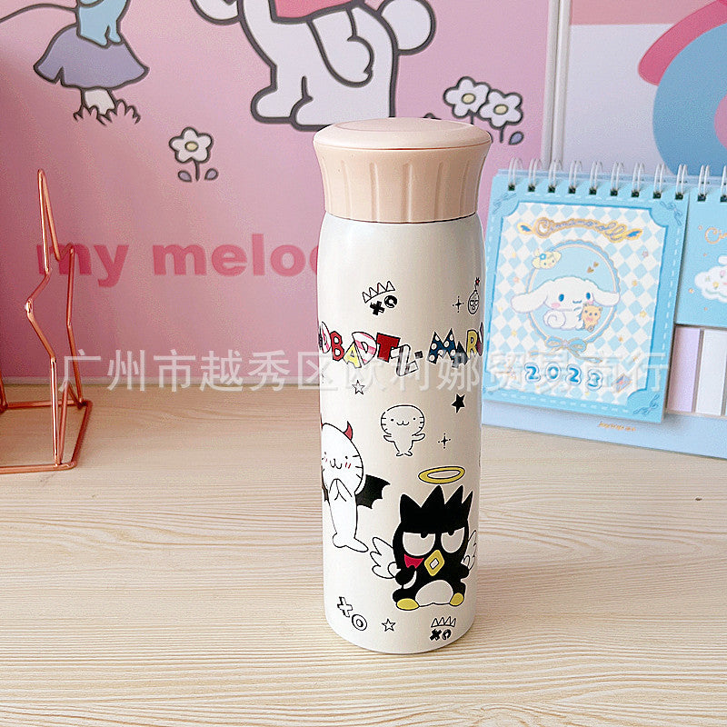 Cartoon mug portable 304 stainless steel direct drinking cups, large-capacity student drinking cups, innovative new tea cups.