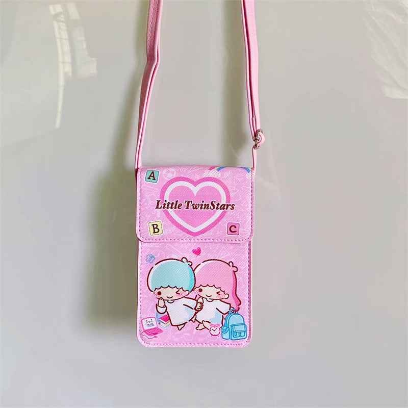 Japanese cute girl heart mobile phone bag portable outing kulomi mobile phone change key storage bag shoulder backpack