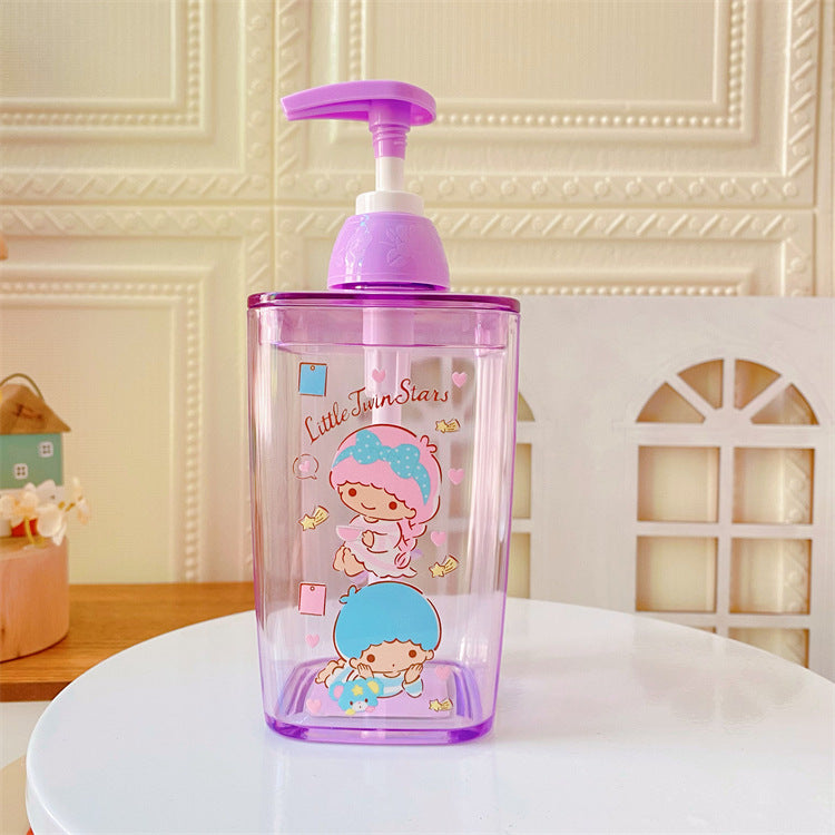 【T-0013】Japanese cartoon cute lotion bottle press plastic empty bottle laundry detergent shower gel portable travel sub bottle