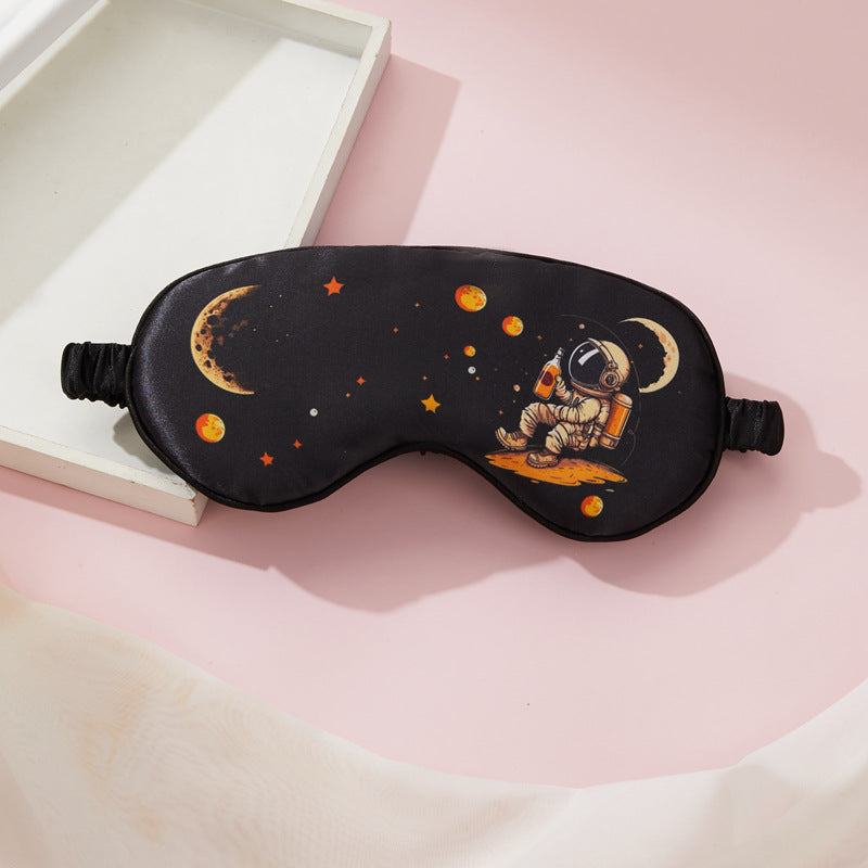 Double-sided silk eye mask lunch break shading cartoon cute strap travel eye protection breathable to relieve fatigue.