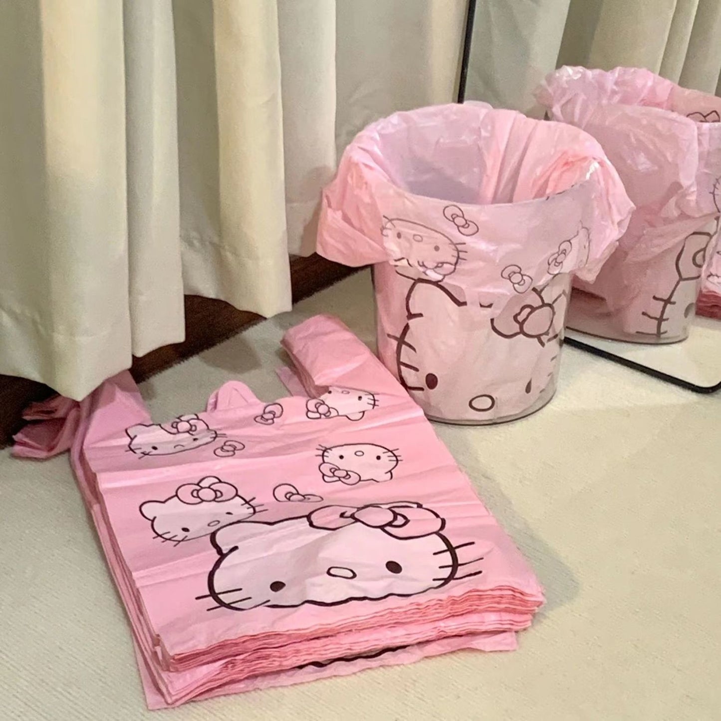 Hello Kitty Garbage Bag Cartoon KT Cat Pattern Vest Bag Plastic Bag Packaging Bag