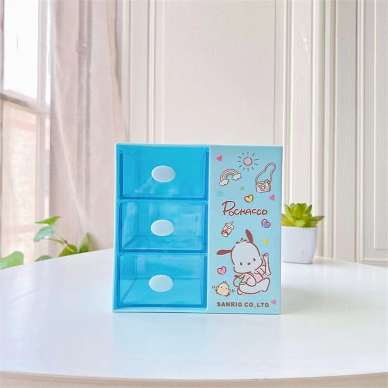 Japanese cute girl heart multi-compartment desktop storage box, student stationery, sundries, pen holder, jewelry storage drawer box