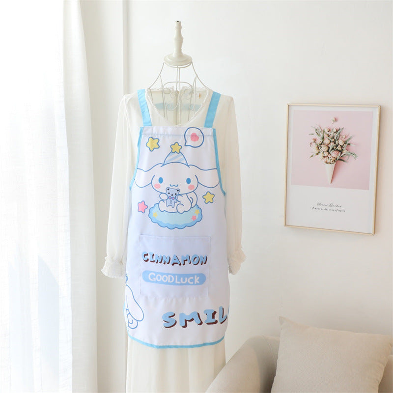 Japanese household anti pollution, anti oil, kitchen cooking apron, cute household work anti dirt sleeveless smock, waist skirt