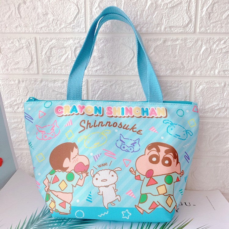 【BT-0010】New Japanese thermal insulation bag cute cartoon with meal portable canvas aluminum foil insulated lunch box bento bag cold bag