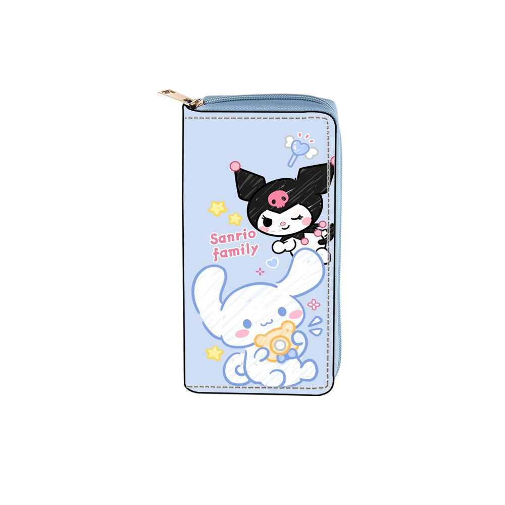 Cross-border anime big-eared dog PU long zipper wallet 0140 Sanrio wallet print to figure spot wholesale