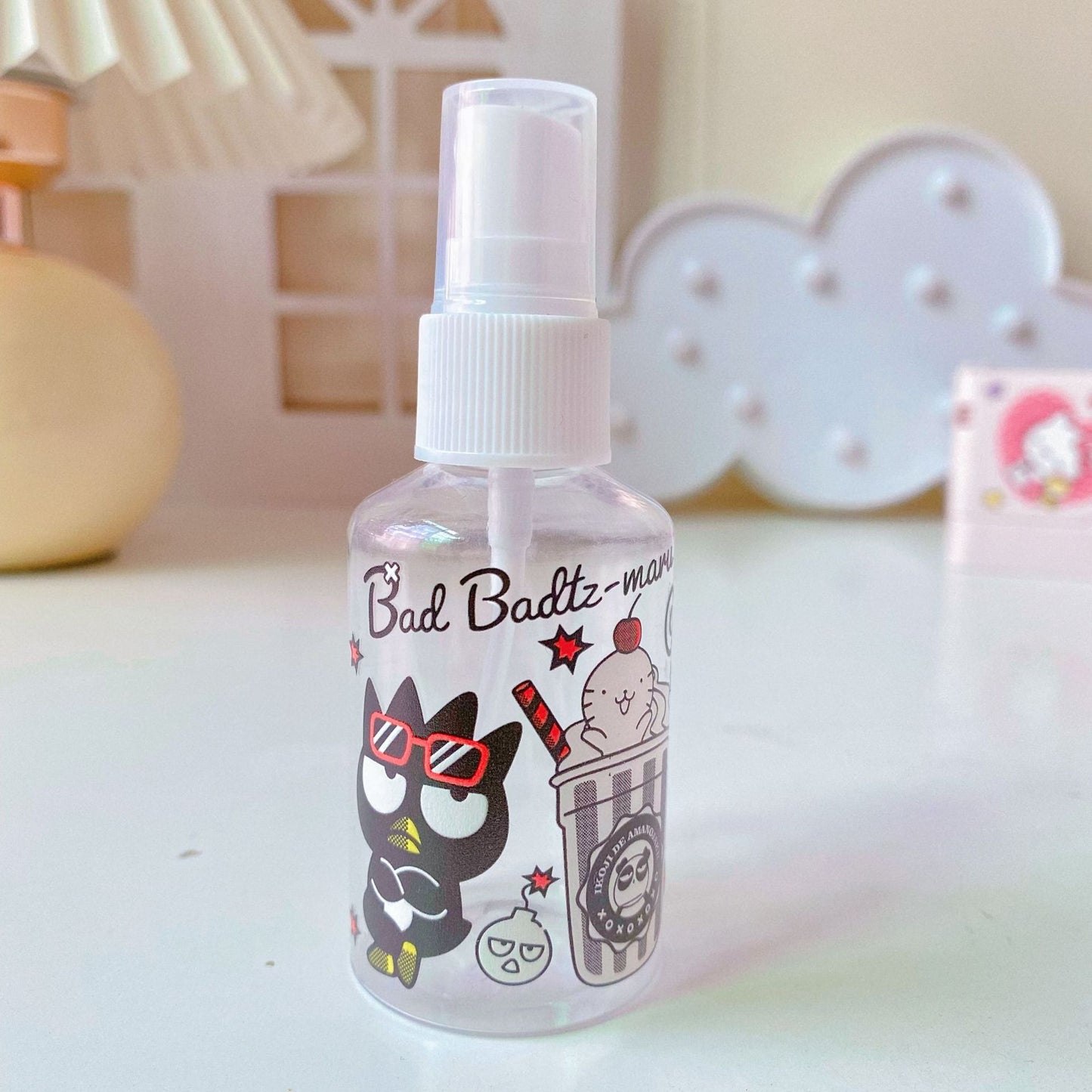 【T-0011】Japanese cute Kulomi portable trumpet spray bottle 50ML mosquito repellent alcohol perfume lotion travel bottling.