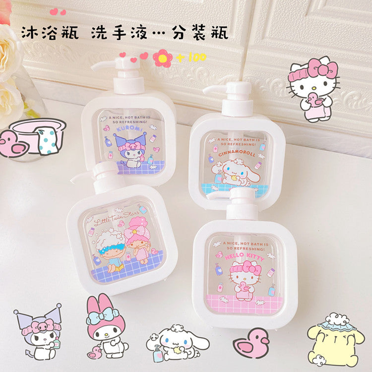 Japanese Girl's Heart Household Lotion Bottle 300ML Press Large-capacity Lotion Liquid Body Wash Bottle