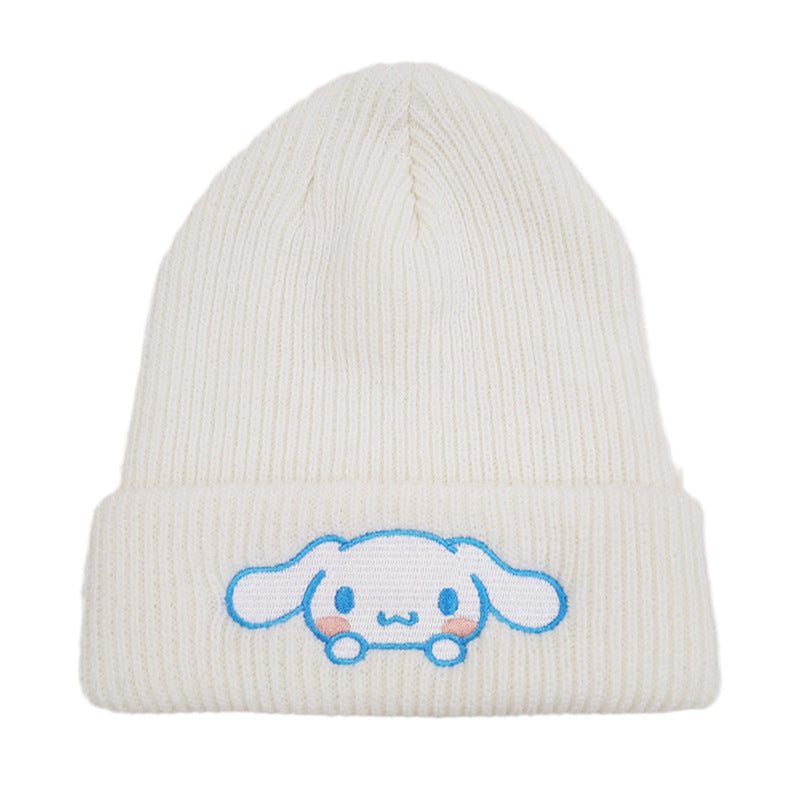 cute cartoon Sanrio embroidered knitted cap wool cap kuromi warm hat