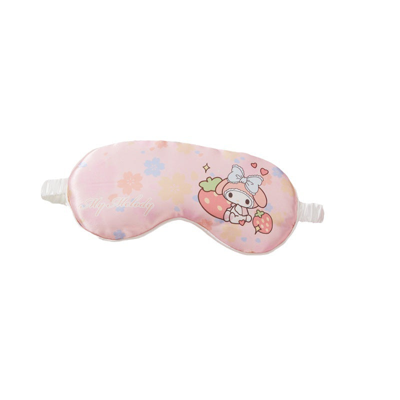 Double-sided silk eye mask lunch break shading cartoon cute strap travel eye protection breathable to relieve fatigue.