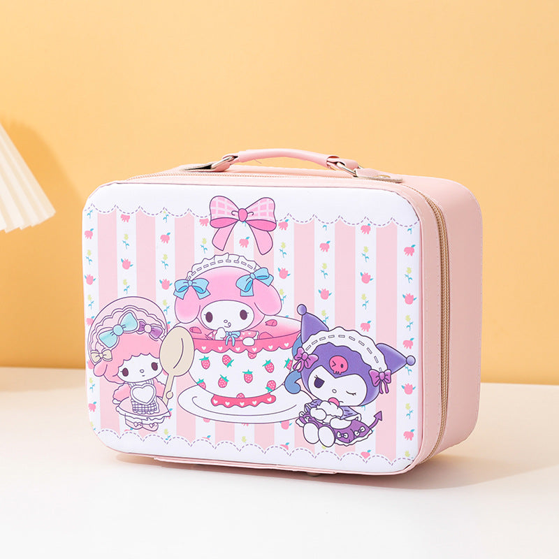 Cute Cartoon Kuromi Makeup Bag Large Capacity Portable Sanrio Makeup Box Colorful Makeup Guka Storage Box Wholesale