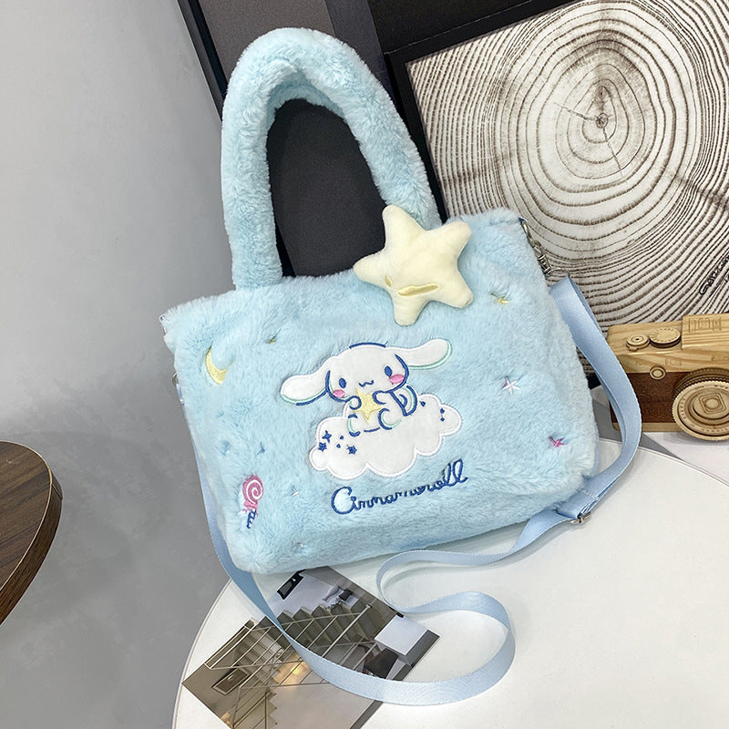 Japanese Kuromi my melody plush shoulder bag children&#039;s oblique bag Cinnamoroll handbag Hello Kitty satchel