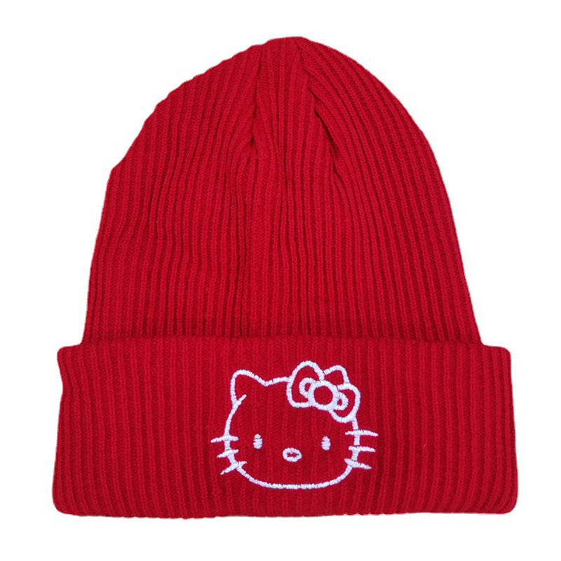 cute cartoon Sanrio embroidered knitted cap wool cap kuromi warm hat