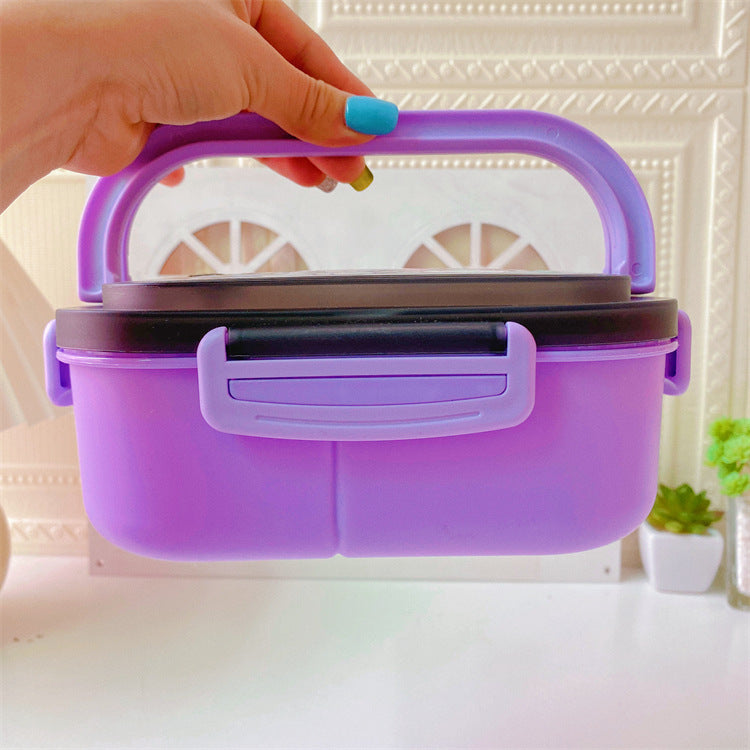 【BT-0002】Japanese cute girly heart double-layer kulomi handheld lunch box, bento box, portable divider, sealed fresh-keeping box, lunch box